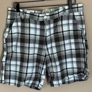 Vintage 1946 Mens Plaid Cargo Shorts Size 36